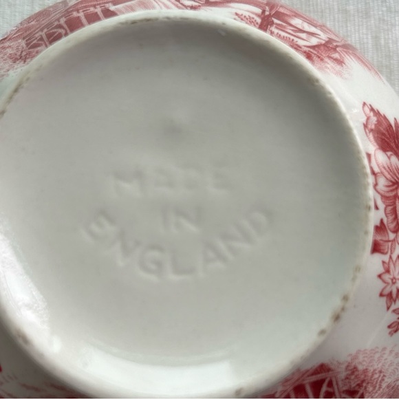 JOHNSON BROTHERS mill stream pink vintage ironstone sugar bowl w/out lid - Picture 4 of 4